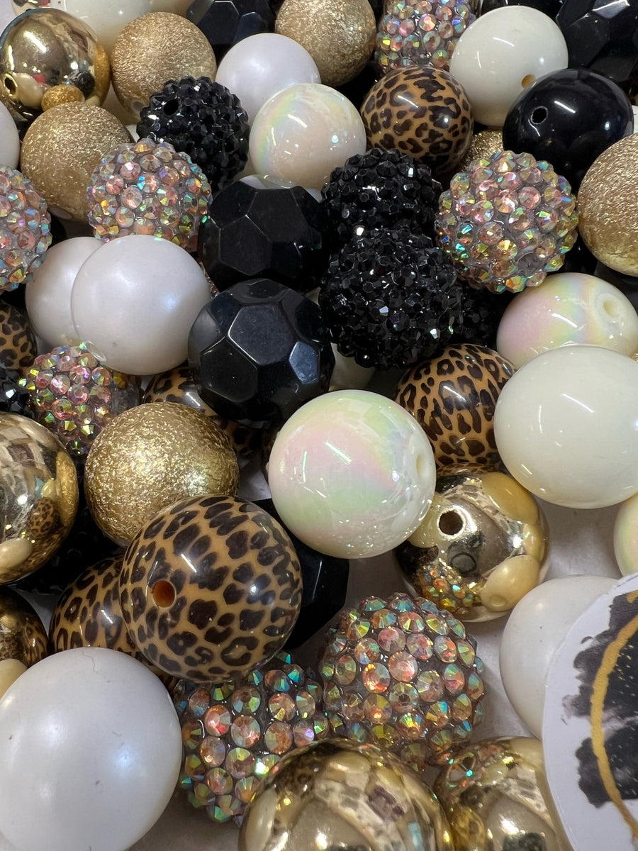 NEON BUBBLEGUM BEADS Leopard 20mm - 14 - Chunky Beads, Bubble Gum Bead –  Posh Glitter, LLC