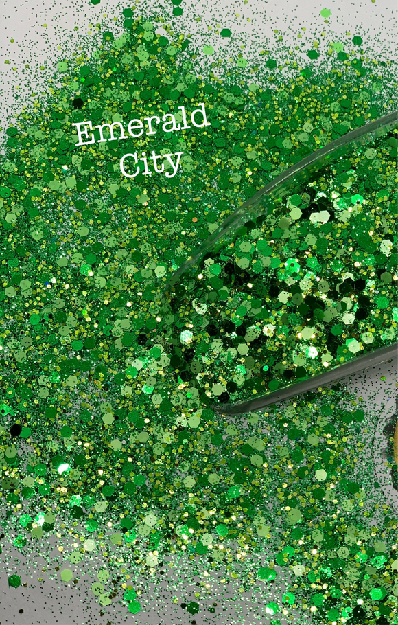 EMERALD CITY - Green Chunky Glitter Blend - Polyester Glitter - Solvent Resistant