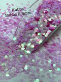 HUBBA BUBBA - Light Pink Iridescent 2.5MM Hex Cut - Polyester Glitter - Solvent Resistant - Iridescent