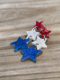 STAR SHAPED DANGLE Earring Acrylic Blanks, Clear Acrylic Blank, Sold In Sets Of 5, Jewelry Makers, Unfinished Earrings, 4th of July Earrings