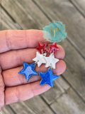 STAR SHAPED DANGLE Earring Acrylic Blanks, Clear Acrylic Blank, Sold In Sets Of 5, Jewelry Makers, Unfinished Earrings, 4th of July Earrings