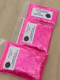 SHORTCAKE 1MM- Pearlescent Bright Pink 1MM Hex Glitter - Fluorescent - Polyester Glitter - Solvent Resistant