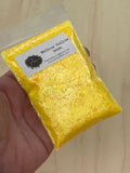 MELLOW YELLOW 1MM Yellow Pearlescent 1MM Hex Cut, Fluorescent Yellow Glitter, Polyester Glitter, Solvent Resistant Neon Yellow Glitter