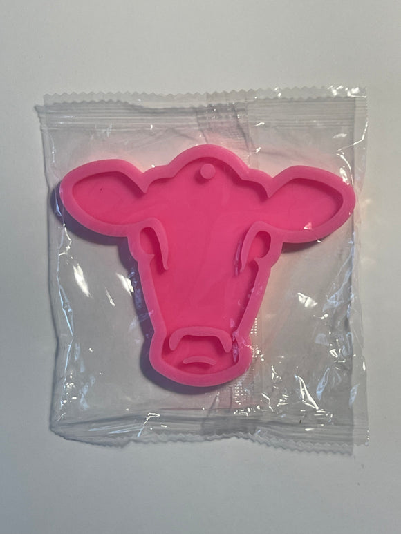 COW HEAD Shape Shiny Silicone Mold-Cow Face, Cow Mold, Freshie Mold, diy Resin Mold, Ornament, Keychain, Silicone Mold With Hole