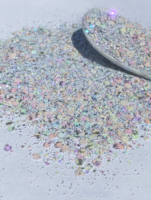 SPECKLED PEARL MIX - Smokey Gray Speckled Pearl Glitter - Various  Cut Sizes - Polyester Glitter - Solvent Resistant -Pearl Glitter