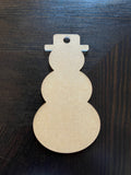 SNOWMAN ACRYLIC BLANK with hole - Clear Acrylic - Snowman Keychain Blank- Christmas Ornament - Jewelry Blanks - Acrylic Blanks for Vinyl