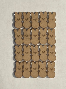 BUNNY STUD Acrylic Blank Set of 10-20 Pieces, Marshmallow Bunny Blank Earring Stud, Earring Blanks, DIY Jewelry