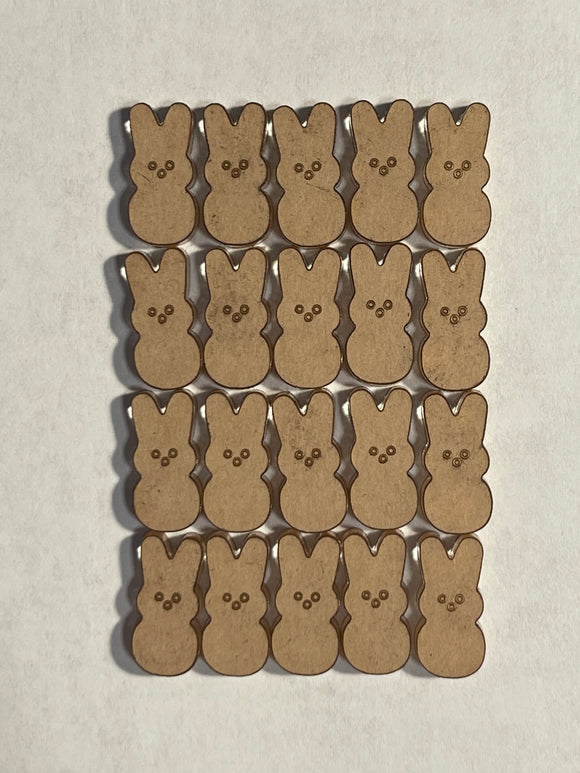 BUNNY STUD Acrylic Blank Set of 10-20 Pieces, Marshmallow Bunny Blank Earring Stud, Earring Blanks, DIY Jewelry