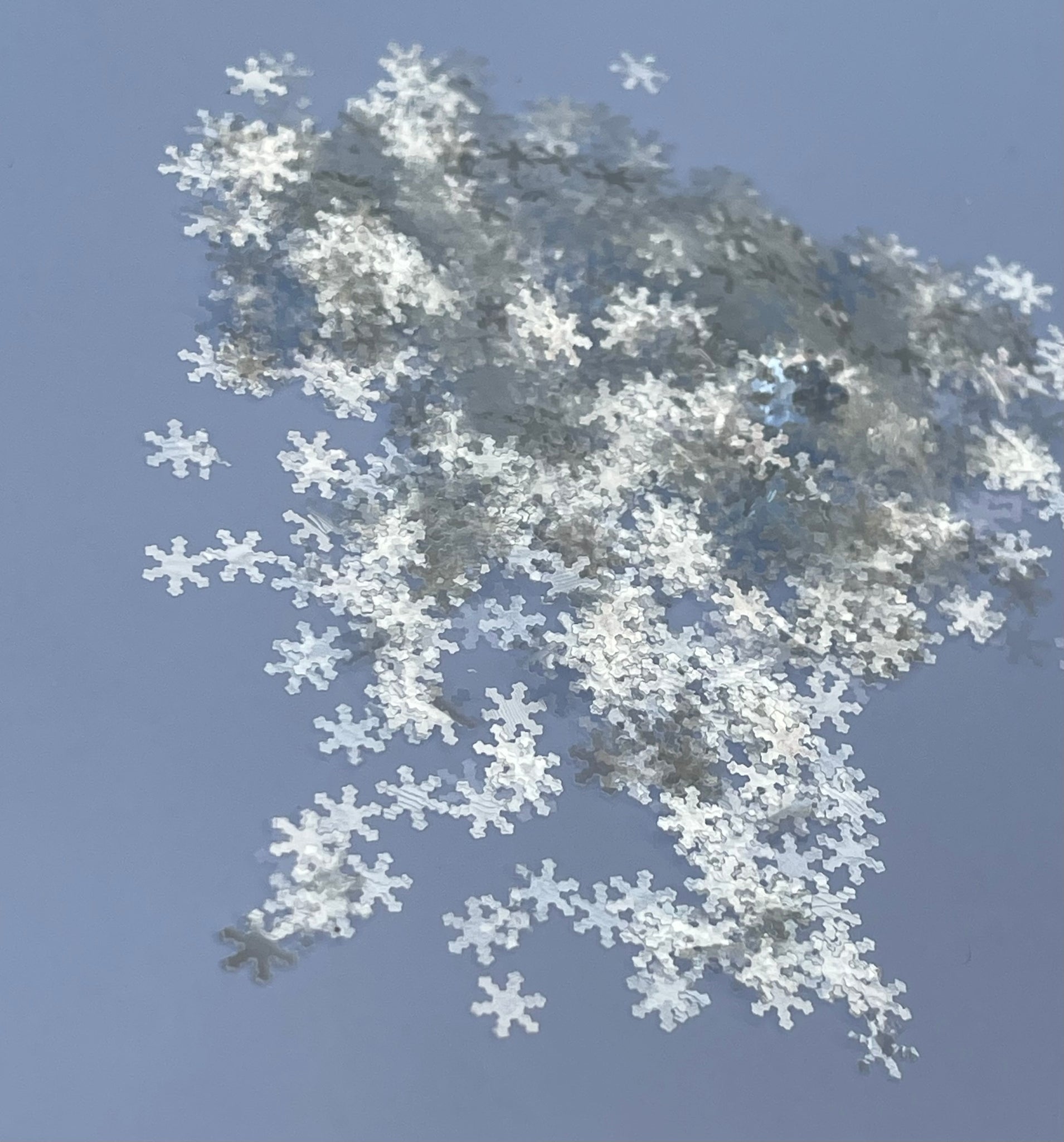 SNOWFLAKES - Silver White Transparent Snowflake Glitter, Snowflake