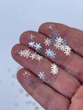 SNOWFLAKES - Silver White Transparent Snowflake Glitter, Snowflake Shaped Glitter, Polyester Glitter, Snow Globe Tumblers, Glitter Crafts