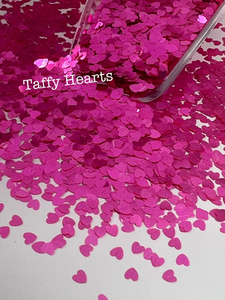TAFFY HEART GLITTER-Bright Pink Heart Glitter-Heart Shaped Glitter-Valentine Glitter-Polyester Glitter