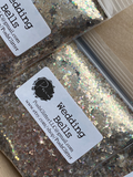 WEDDING BELLS - Champagne Gold Chunky Glitter Mix - Polyester Glitter - Solvent Resistant