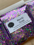 MARDI GRAS - Purple Green Gold Glitter Mix - Polyester Glitter - Solvent Resistant