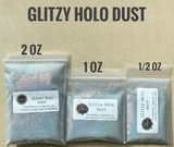 GLITZY HOLO DUST - Ultra Fine Silver Holographic Glitter, Polyester Glitter, Microfine Glitter, Solvent Resistant, Dust Like Glitter