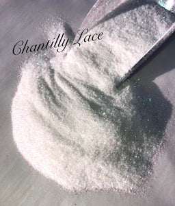 CHANTILLY LACE - WHITE Iridescent Glitter - Ultra Fine Loose Glitter - Polyester Glitter - Solvent Resistant