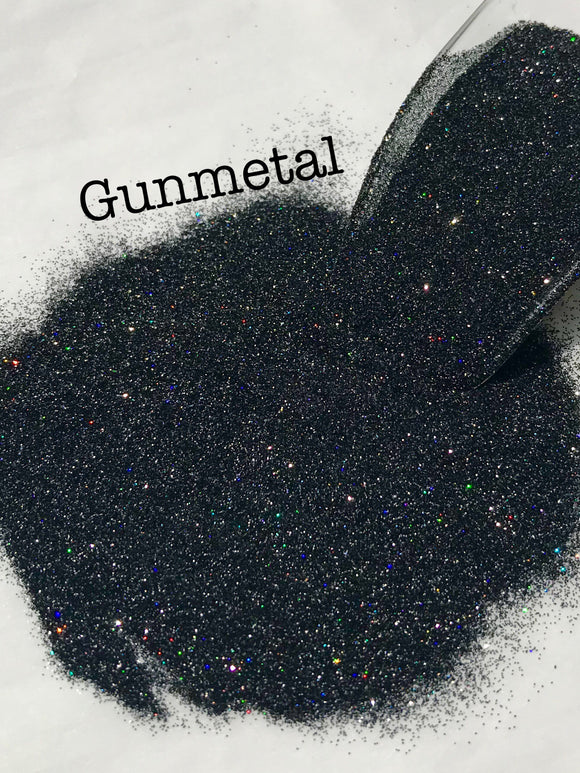 GUNMETAL BLACK - Gunmetal Ultra Fine Glitter - Polyester Glitter - Solvent Resistant-Holographic Glitter
