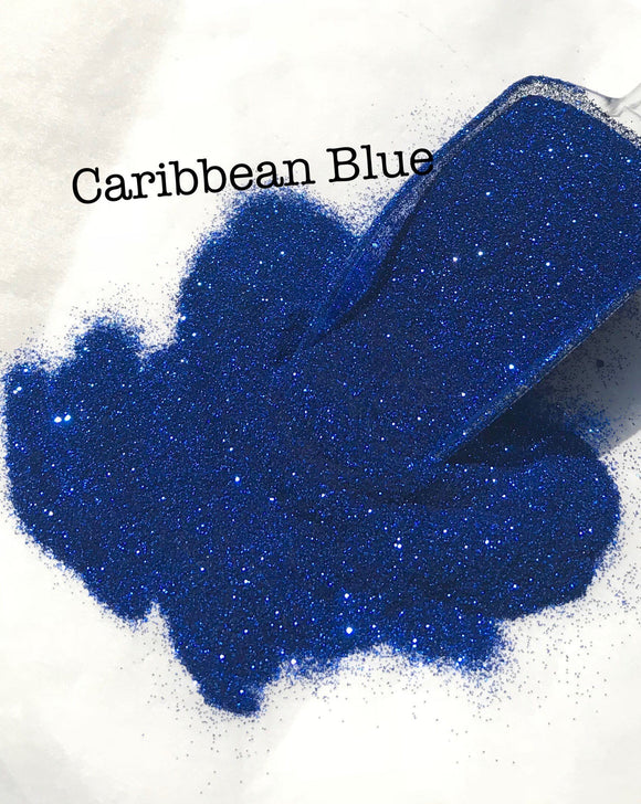CARIBBEAN BLUE - Blue Holographic Fine Glitter - Ultra Fine Loose Glitter - Polyester Glitter - Solvent Resistant