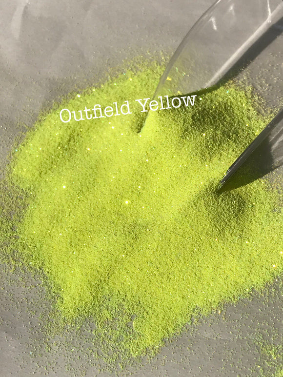 OUTFIELD YELLOW - Softball Yellow Ultra Fine Glitter - Color Shift - Polyester Glitter - Solvent Resistant