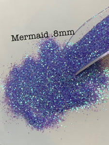 MERMAID SCALES .8mm - Iridescent Purple HEX .8mm Cut - Polyester Glitter - Solvent Resistant - Iridescent
