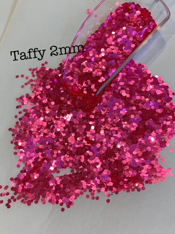 TAFFY - Pink Silver Color Shift Glitter - 2MM Hex Cut Glitter- Fluorescent  - Polyester Glitter - Solvent Resistant
