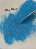 SKY BLUE - Blue Iridescent Ultra Fine Loose Glitter - Polyester Glitter - Solvent Resistant