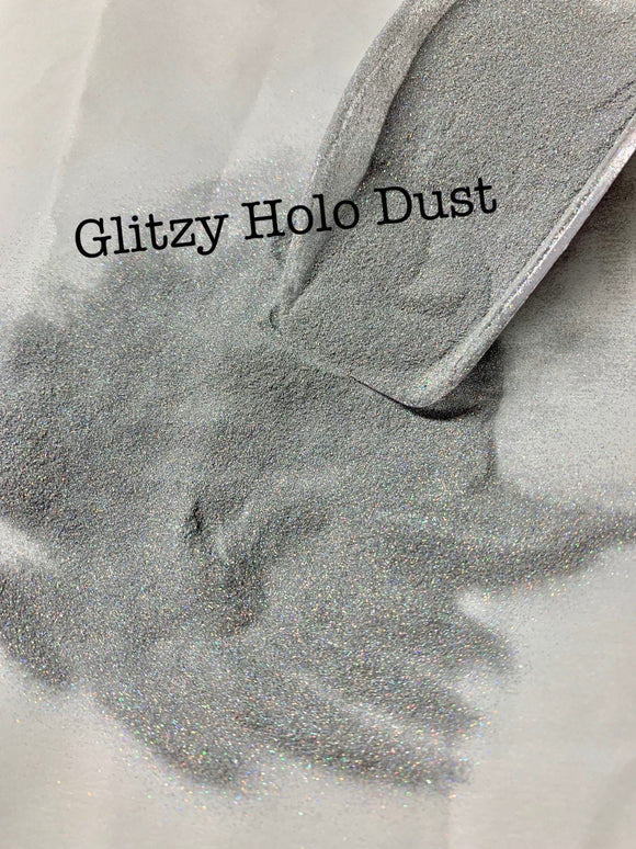 GLITZY HOLO DUST - Ultra Fine Silver Holographic Glitter, Polyester Glitter, Microfine Glitter, Solvent Resistant, Dust Like Glitter