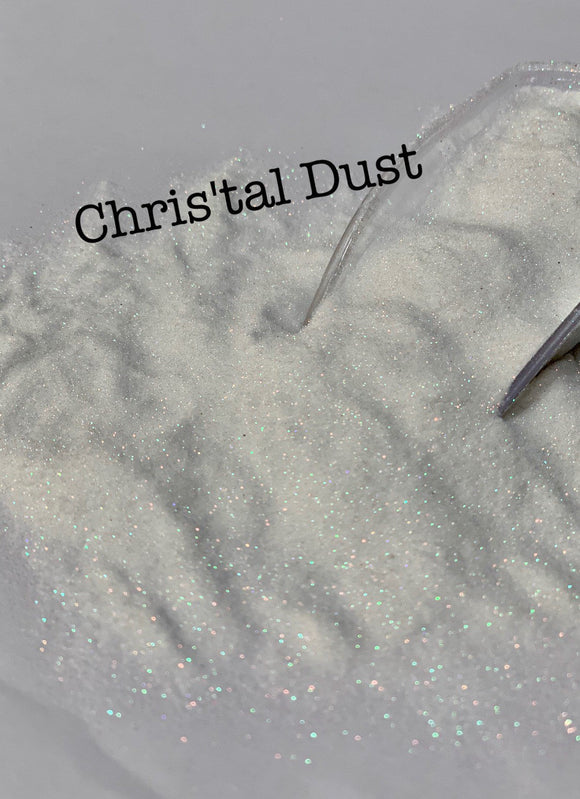 CHRIS-TAL DUST  - Iridescent White Dust Glitter - Ultra Fine Loose Glitter - Polyester Glitter - Solvent Resistant
