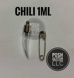 CHILI 1MM - FLOATING CHARM - glitter charm - Pendant - glass bottle - tube