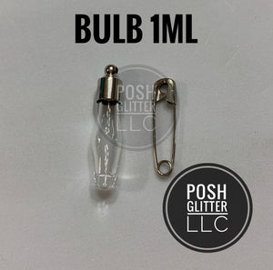 BULB 1MM - FLOATING CHARM - glitter charm - Pendant - glass bottle - tube