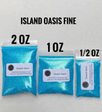 ISLAND OASIS - Ultra Fine Iridescent Aqua Glitter - Polyester Glitter - Solvent Resistant - Iridescent