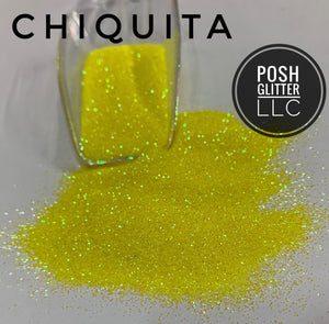 CHIQUITA YELLOW - Iridescent Yellow Ultra Fine Loose Glitter - Polyester Glitter - Solvent Resistant