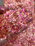 TEQUILA SUNRISE CONFETTI Glitter - Pinks, Orange, Yellow Confetti Glitter - Chunky Glitter - Polyester Glitter - Solvent Resistant