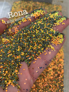 RONA - Bronze Green Gold Color Shift Glitter - 1MM Hex Chunk - Polyester Glitter - Solvent Resistant