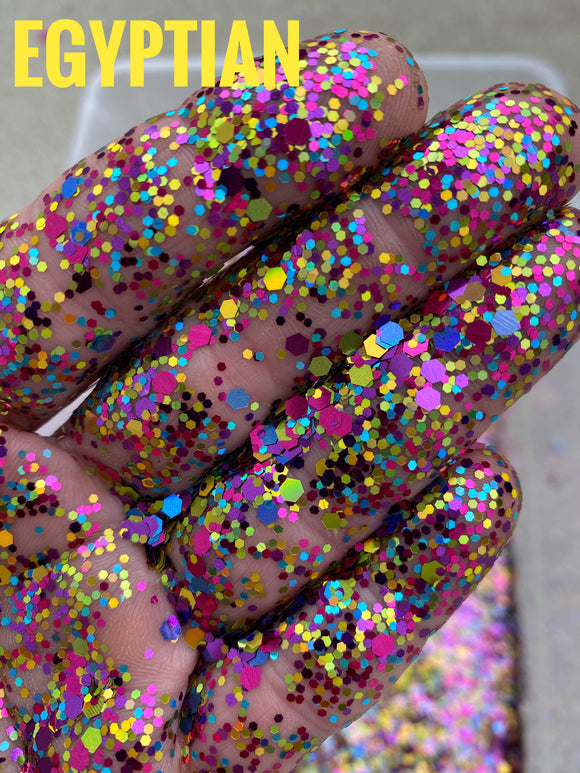 EGYPTIAN - Teal Pink Purple Gold Custom Blend - Chunky Glitter Mix - Polyester Glitter - Solvent Resistant