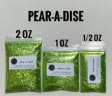 PEAR-A-DISE  - Green Color Shift Glitter- .8MM Hex - Polyester Glitter - Solvent Resistant - Fluorescent