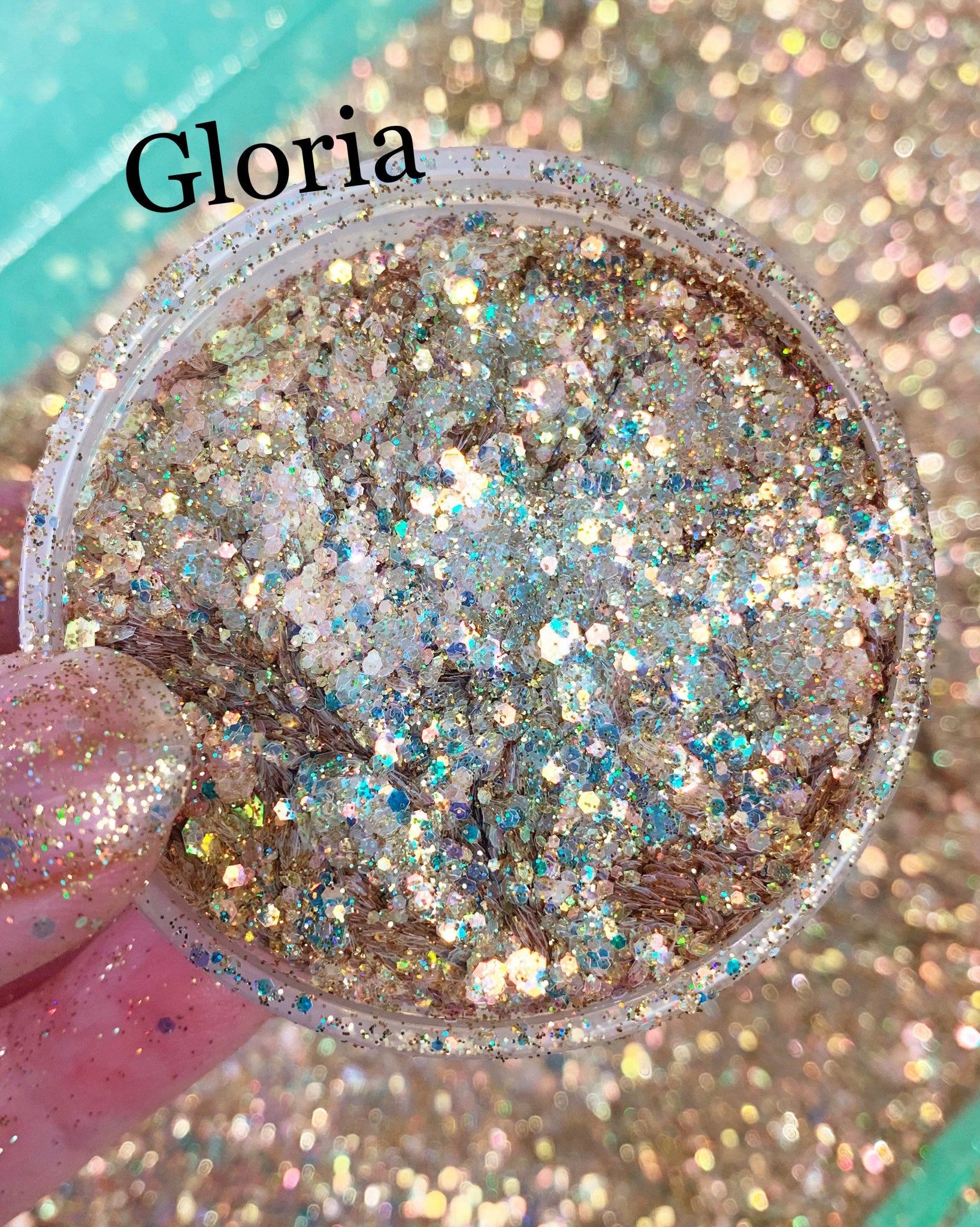 HTVRONT Holographic Chunky Glitter, 100g Iridescent Glitter Mixed