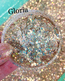 GLORIA - Gold Iridescent Holographic Chunky Glitter - Polyester Glitter - Solvent Resistant - Gold Glitter