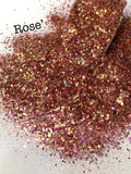 ROSE' - Chunk Mix - Polyester Glitter - Solvent Resistant