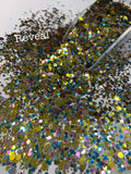 REVEAL - Gold, Blue, Silver & Pink Chunky Glitter  - Polyester Glitter - Solvent Resistant