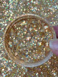 FROSTED AMBER - Amber Glitter - Holographic Glitter - Chunky Mix - Polyester Glitter - Solvent Resistant
