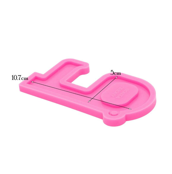 SILICONE Touch Free - Pink Shiny Silicone Mold - Door Opener Mold - Door Pull -Resin Mold