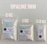 OPALINE 1mm - White Iridescent Opal Glitter 1MM hex cut - Opal Glitter - Polyester Glitter