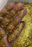 NOELLE - Custom Blend Chunky Glitter Mix - Red-Green-Gold Glitter-Solvent Resistant - Holographic Glitter