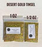 DESERT GOLD Tinsel - Holographic Gold Tinsel Glitter - Polyester Glitter - Solvent Resistant