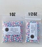 PINK, BLUE & WHITE Caviar Pearls - Multi Sized - No Hole Beads