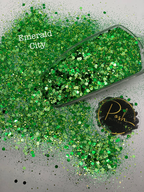 EMERALD CITY - Green Chunky Glitter Blend - Polyester Glitter - Solvent Resistant
