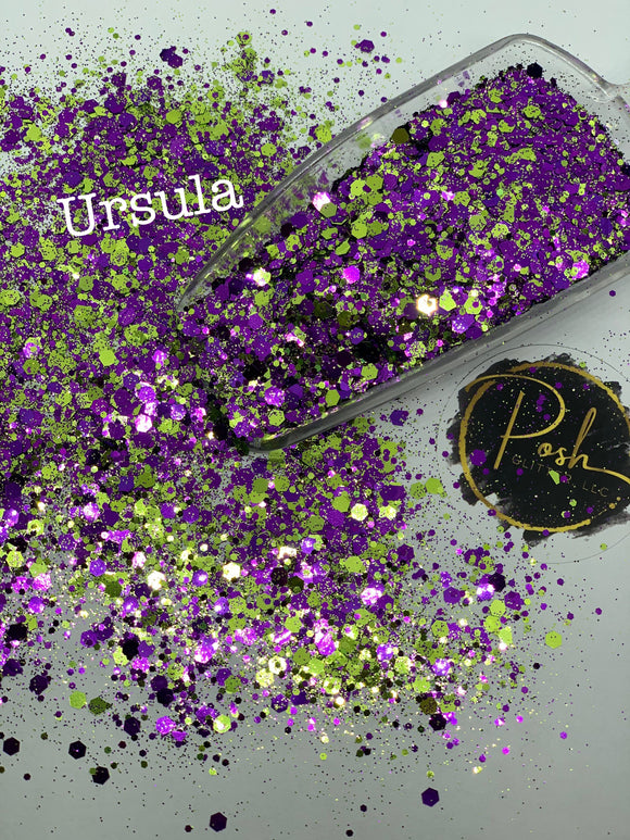 URSULA - Custom Blend - Purple Green Chunky Glitter Mix - Polyester Glitter - Solvent Resistant
