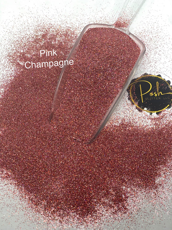 PINK CHAMPAGNE HOLO - Pink Holographic Glitter - Ultra Fine Loose Glitter - Polyester Glitter - Solvent Resistant