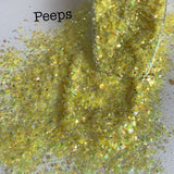PEEPS - Iridescent Yellow Chunky Glitter Mix- Polyester Glitter - Solvent Resistant