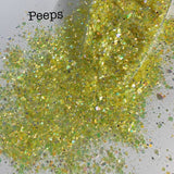 PEEPS - Iridescent Yellow Chunky Glitter Mix- Polyester Glitter - Solvent Resistant